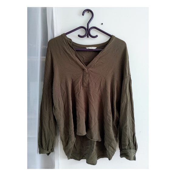 Longsleeve kaki blouse - Picture 2 of 2